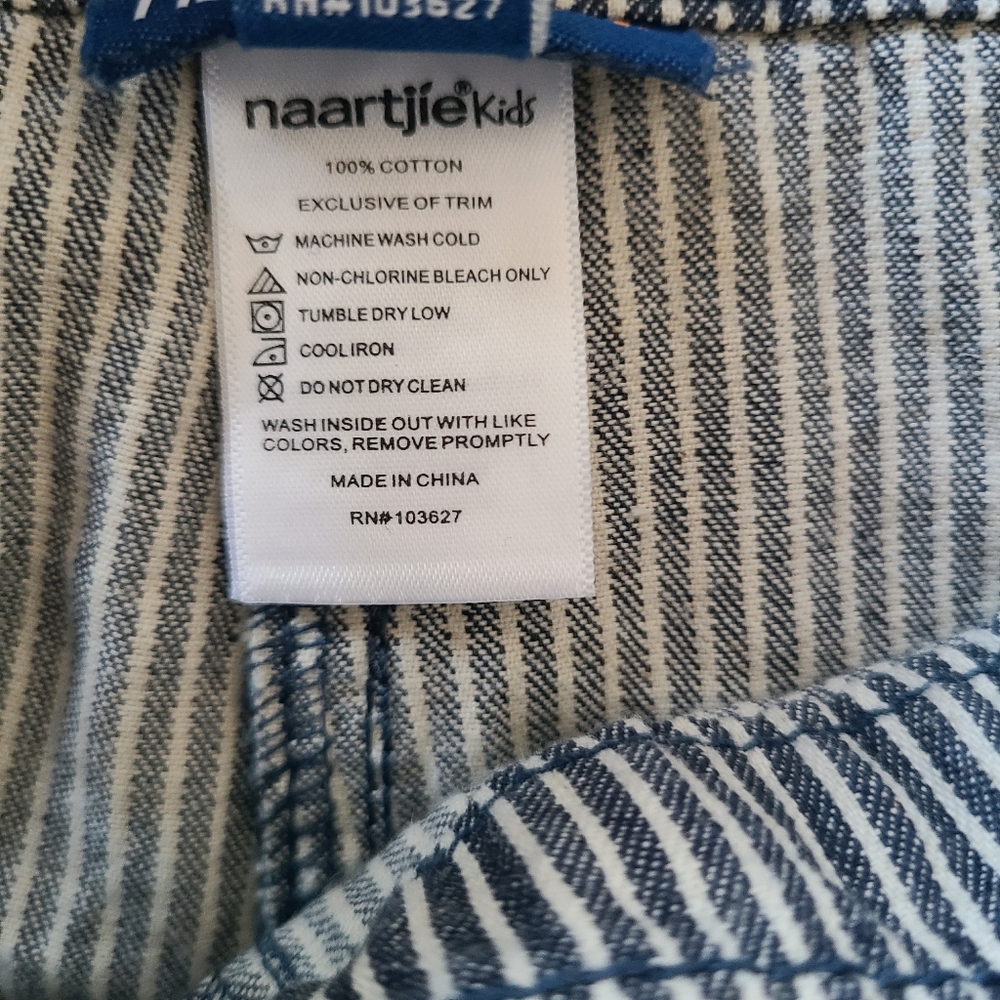 NWT Vintage Kids Denim Railroad Conductor Hickory Striped Dungaree Overalls - Picture 12 of 13